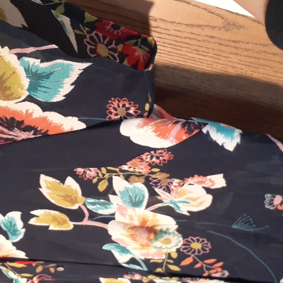 100% silk vintage semisheer gorgeous floral button top size 22W - Picture 5 of 6